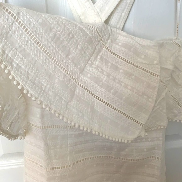 NWT FOXIEDOX Halter Eyelet Mini Dress. White - Picture 8 of 8